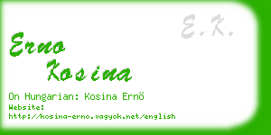 erno kosina business card